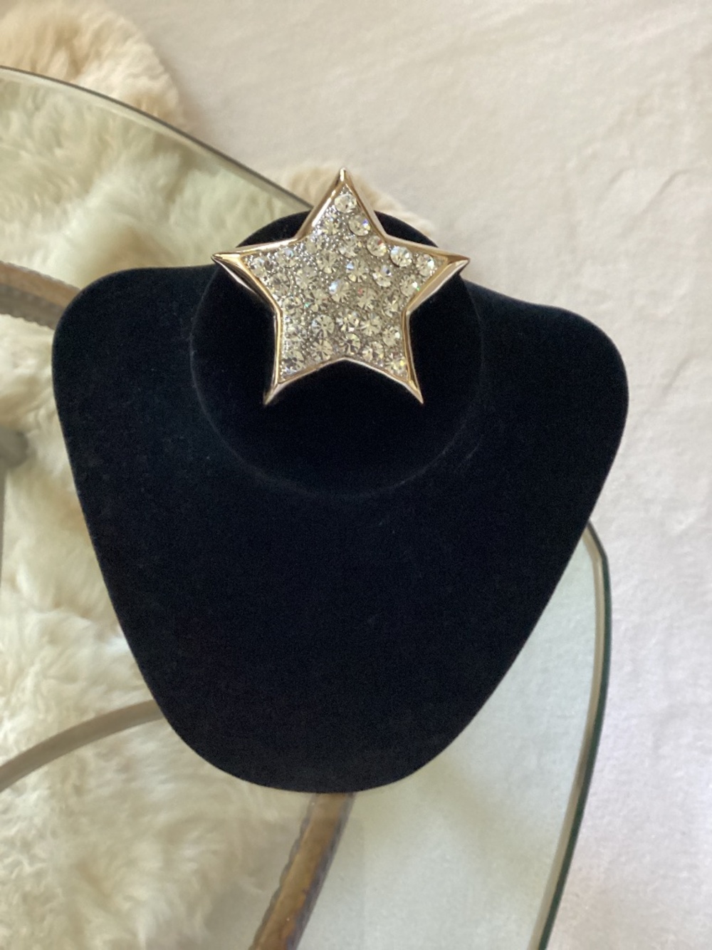 Beautiful Crystal Star Pin or Pendant by Ann Hand